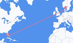 出发地 美国基韦斯特目的地 丹麦奥胡斯的航班