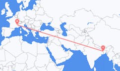 Loty z Radźszahi, Bangladesz do Grenoble, Francja