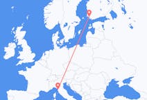 Vluchten van Turku, Finland naar Pisa, Italië