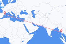 Flights from Dawei Township, Myanmar (Burma) to Barcelona, Spain