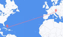 Flyrejser fra Deadman's Cay Settlement, Bahamas til Klagenfurt, Østrig