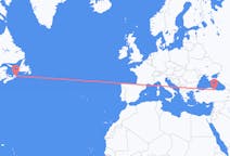 Flyreiser fra Sydney i Nova Scotia, Canada til Samsun, Tyrkia