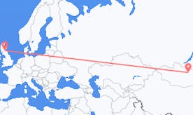 Flyrejser fra Mongoliet til Skotland