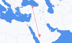 Vluchten van Bisha, Saoedi-Arabië naar Sivas, Turkije