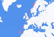 Flights from Brønnøysund, Norway to Tenerife, Spain