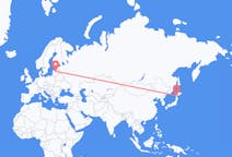 Flyg från Hakodate, Japan till Riga, Lettland