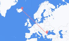 Flights from the city of Burgas, Bulgaria to the city of Egilsstaðir, Iceland