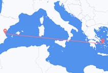 Flyreiser fra Syros, Hellas til Valencia, Spania
