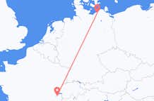 Flyg från Rostock, Tyskland till Genève, Schweiz