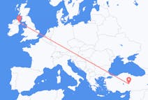 来自北爱尔兰的出发地 贝尔法斯特目的地 土耳其開塞利的航班
