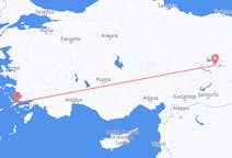 Vluchten van Elazig, Turkije naar Kos, Griekenland