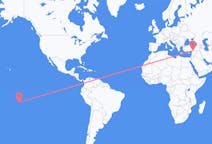 Flyreiser fra Manihi, Fransk Polynesia til Gaziantep, Tyrkia