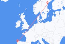 Fly fra Santiago de Compostela til Sundsvall