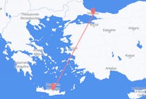 Vluchten van Istanboel, Turkije naar Iraklion, Griekenland
