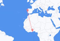 Flyreiser fra Accra, Ghana til Lisboa, Portugal