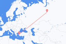 Flights from Kogalym, Russia to İzmir, Turkey