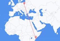Flyg från Lamu, Kenya till Lodz, Polen