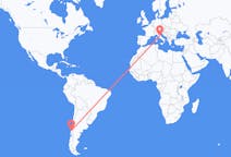 Flyreiser fra Valdivia, Chile til Perugia, Italia
