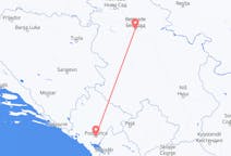 Vluchten van Podgorica, Montenegro naar Belgrado, Servië