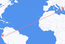 Flyreiser fra Jaen, Peru til Athen, Hellas