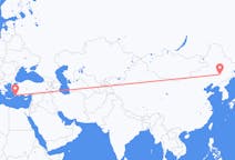 Flyg från Changchun, Kina till Rhodes, England, Grekland