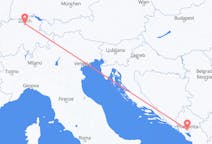 Vluchten uit Zürich, Zwitserland naar Podgorica, Montenegro