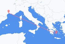 Fly fra Montpellier til Plaka, Milos
