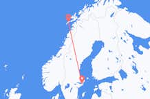 Vluchten van Leknes, Noorwegen naar Stockholm, Zweden