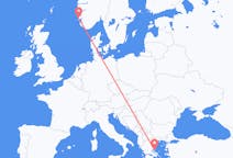 Flyreiser fra Haugesund, Norge til Skiathos, Hellas