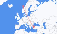 Flights from Denizli to Kristiansund