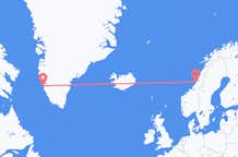 出发地 挪威勒尔维克目的地 格陵兰努克的航班