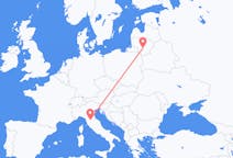 Flyg från Kaunas, Litauen till Florens, Italien