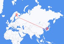 Flyreiser fra Kobe, Japan til Kajana, Finland