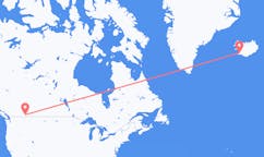 カナダのクランブルックから、アイスランドのレイキャビク行きフライト