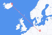Vluchten van Egilsstaðir, IJsland naar Pardubice, Tsjechië