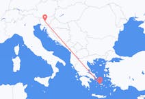 Vols de Ljubljana, Slovénie à Paros, Grèce