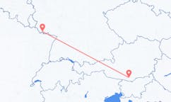 Flyg från Saarbrücken, Tyskland till Klagenfurt, Österrike