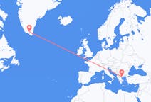 Flyreiser fra Narsarsuaq, Grønland til Thessaloniki, Hellas