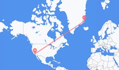来自美国出发地 洛杉矶目的地 格陵兰斯科斯比鬆的航班
