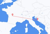 Loty z Zadar, Chorwacja do Limoges, Francja