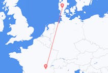 Flights from Billund, Denmark to Lyon, France