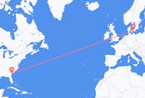 Flyg från Savannah, USA till Köpenhamn, Danmark