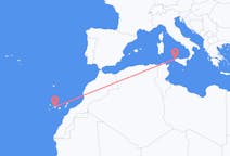 Vluchten van Trapani, Italië naar Tenerife, Spanje