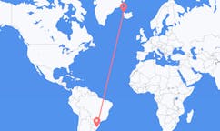 Flights from the city of Porto Alegre, Brazil to the city of Ísafjörður, Iceland