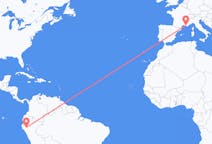 Flyrejser fra Jaen (Peru), Peru til Marseille, Frankrig
