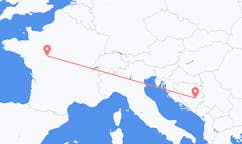 Flug frá Sarajevo, Bosníu og Hersegóvínu til Tours, Frakklandi