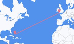 Flights from San Salvador Island, the Bahamas to Newquay, the United Kingdom