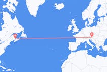 Flyreiser fra Moncton, Canada til Graz, Østerrike