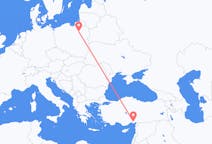Flights from Szymany, Szczytno County, Poland to Adana, Turkey