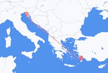 出发地 克罗地亚普拉目的地 希腊罗得岛的航班